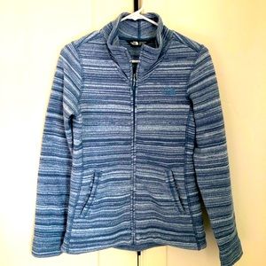 North Face light blue and white striped jacket size small